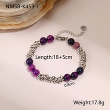 Retro Design Natural Stone Stainless Steel Bracelet Plated With Real Gold Special-interest