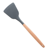 Dark Grey Wooden Handle Silicone Kitchenware Non-Stick Pan Baking Set