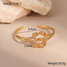 European And American Open Stainless Steel Bracelet 18K Gold Plating Heart-shaped Design Sense